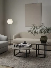 Odkládací stolek Florence Side Table Ø50, gris du Marais marble / black