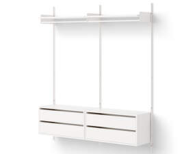 Policová sestava Wardrobe Shelf Cabinet w. Drawers, white/white