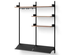 Policová sestava Wardrobe Shelf 3, walnut/black