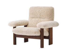 Křeslo Brasilia Lounge Chair, Sheepskin nature/dark stained oak