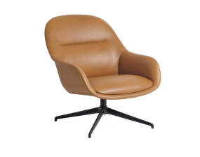 Křeslo Fiber Lounge Armchair Swivel, cognac/black