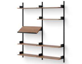 Policová sestava Living Shelf, walnut/black