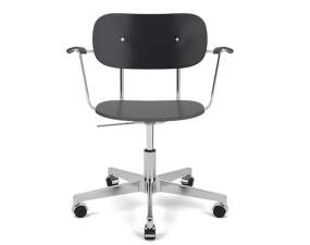 Kancelářská židle Co Task Chair s područkami, polished aluminium/black oak