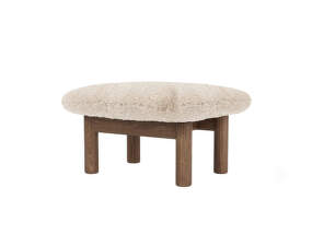 Ottoman Brasilia, Sheepskin nature/walnut