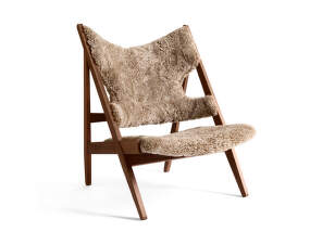 Křeslo Knitting Lounge Chair Sheepskin, walnut/sahara