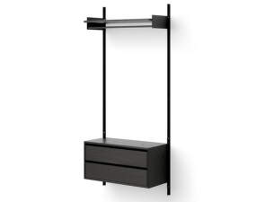 Policová sestava Wardrobe Shelf Cabinet w. Drawers 1, black ash/black