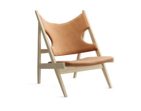 Křeslo Knitting Lounge Chair Leather, natural oak/Dunes 21000