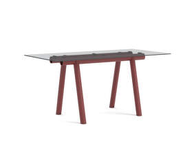 Vysoký stůl Boa 220x110x105 cm, barn red / clear glass