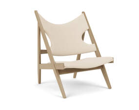 Křeslo Knitting Lounge Chair Textile, natural oak/Logan Jasmine