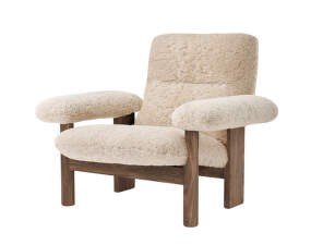 Křeslo Brasilia Lounge Chair, Sheepskin nature/walnut