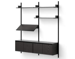 Policová sestava Living Shelf Cabinets Low w. Doors, black ash/black