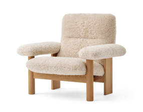 Křeslo Brasilia Lounge Chair, Sheepskin nature/natural oak