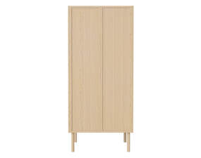 Skříň Cana s dřevěnými dveřmi a policemi, white oiled oak