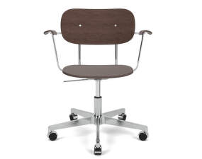 Kancelářská židle Co Task Chair s područkami, polished aluminium/dark oak