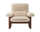 Křeslo Brasilia Lounge Chair, Sheepskin nature/dark stained oak