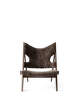 Křeslo Knitting Lounge Chair Sheepskin, dark oak/root