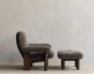 Křeslo Brasilia Lounge Chair, Sheepskin root/dark stained oak