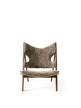 Křeslo Knitting Lounge Chair Sheepskin, walnut/sahara