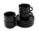 Hrníček s podšálkem Nordic Kitchen Cup 20 cl with Saucer 4ks, black