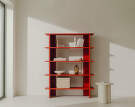 Policový regál Hes Bookcase, tomato red