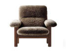 Křeslo Brasilia Lounge Chair, Sheepskin sahara/dark stained oak