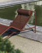 Lehátko Palissade Cord Chaise Longue, iron red