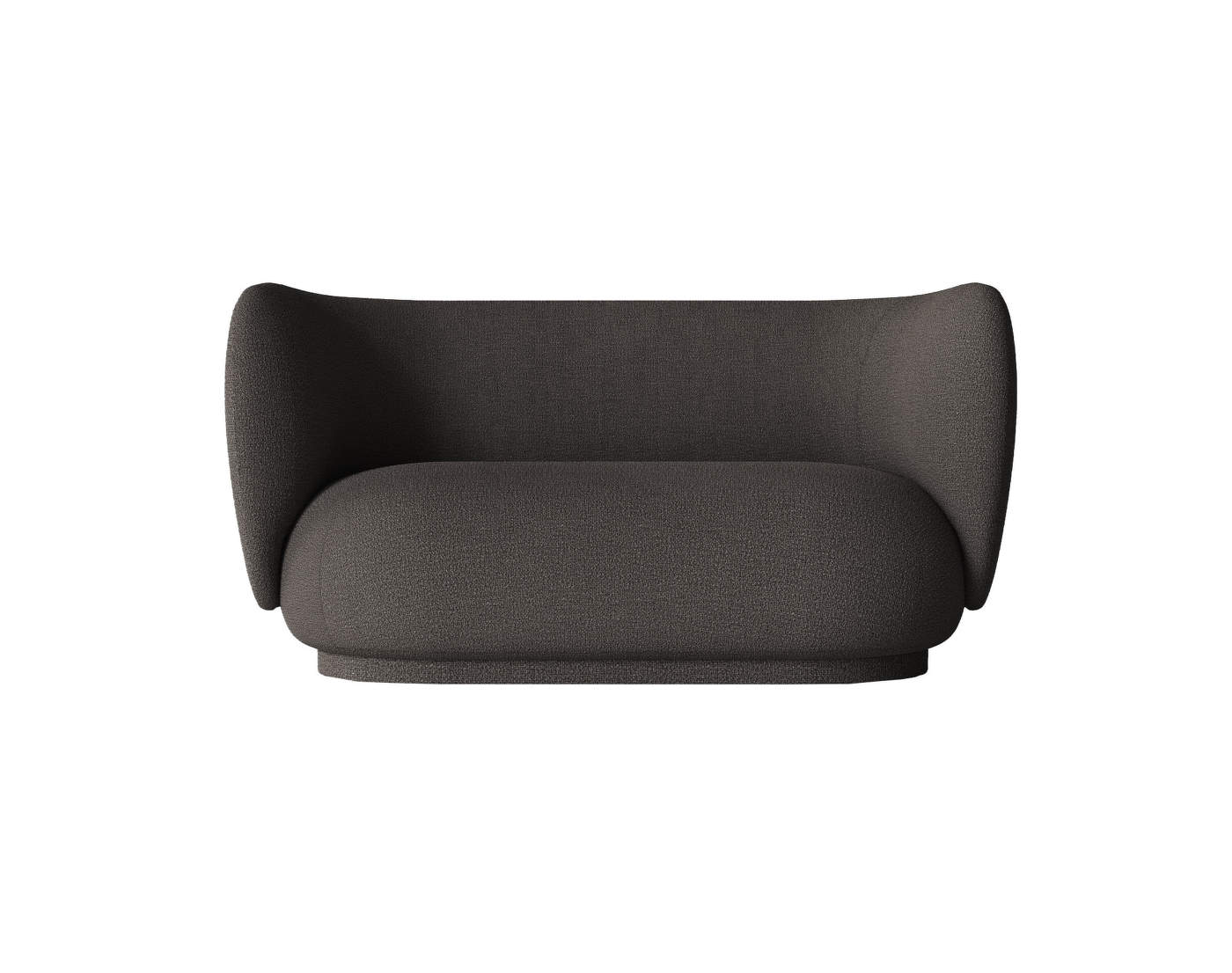 Sofa Rico bouclé, 2–seater, warm dark grey | DesignVille