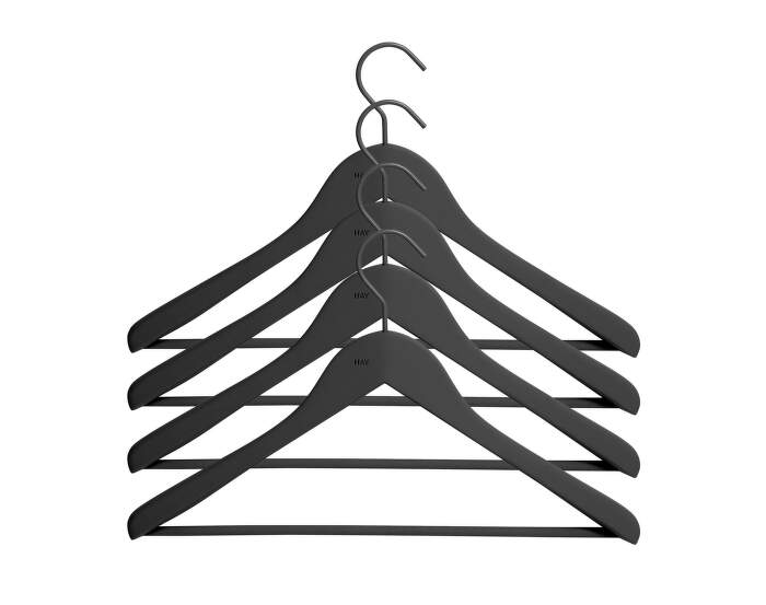 HAY Soft Coat Hanger, wide w. bar, black