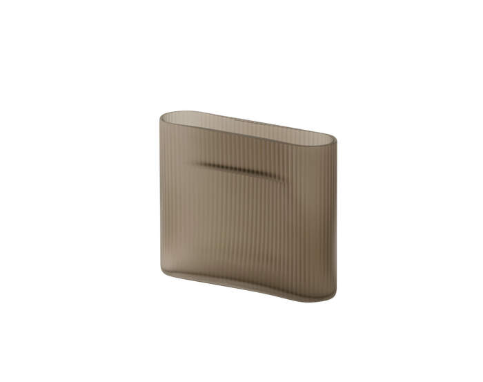 Váza Ridge H16, taupe frosted glass