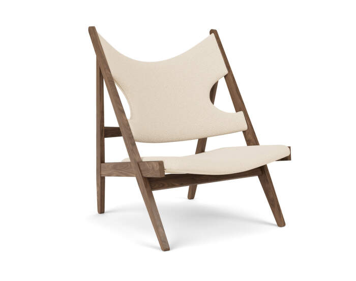 Křeslo Knitting Lounge Chair Textile, walnut/Logan Jasmine