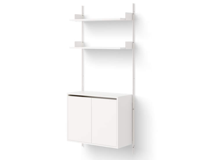 Policová sestava Wall Shelf 1900 Cabinet Tall w. Doors, white/white