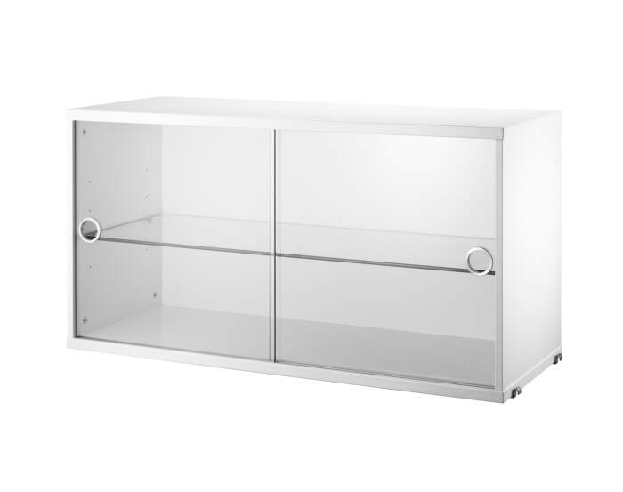 Skříňka Display Cabinet with Sliding Doors, white