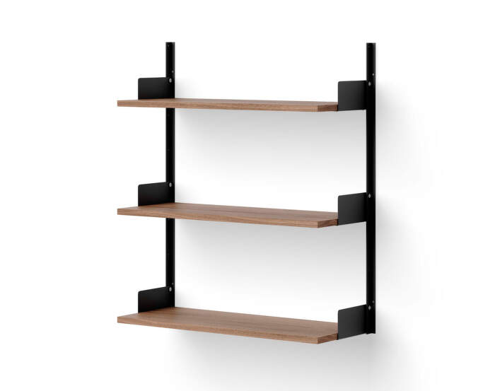 Policová sestava Wall Shelf 900, walnut/black