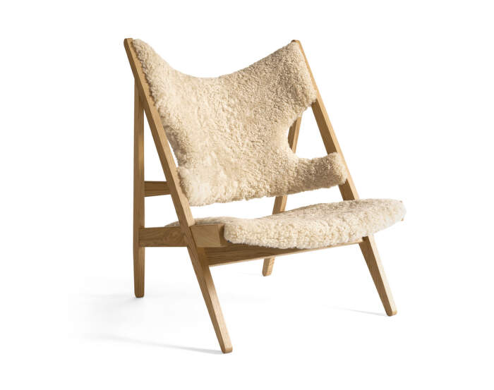 Křeslo Knitting Lounge Chair Sheepskin, natural oak/nature