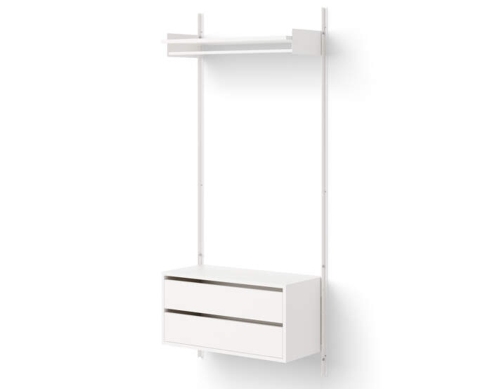 Policová sestava Wardrobe Shelf Cabinet w. Drawers 1, white/white