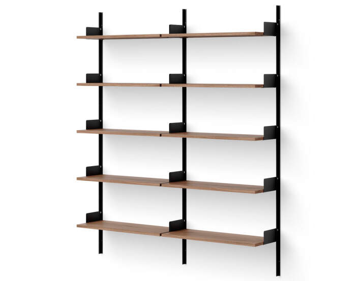 Policová sestava Library Shelf 1900, walnut/black