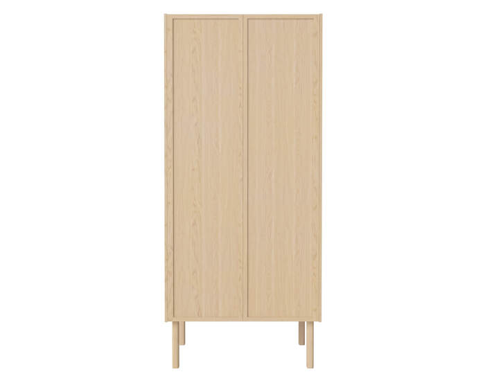 Skříň Cana s dřevěnými dveřmi, white oiled oak