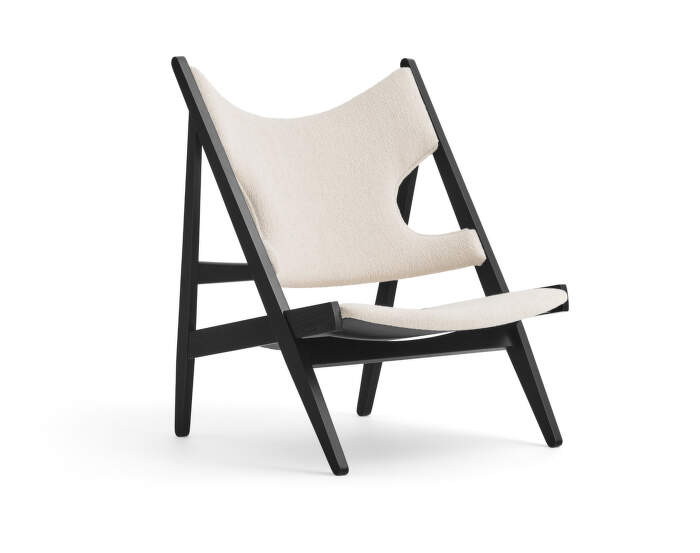 Křeslo Knitting Lounge Chair Textile, black oak/Barnum Bouclé 24