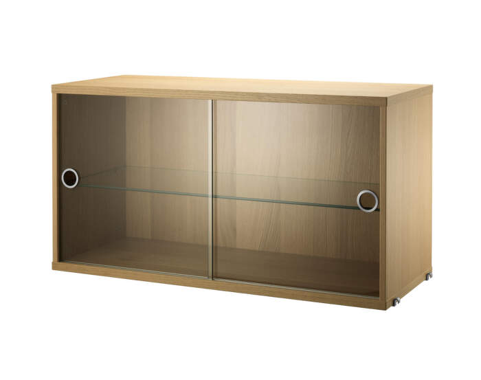 Skříňka Display Cabinet with Sliding Doors, oak