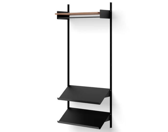 Policová sestava Wardrobe Shelf 1, walnut/black