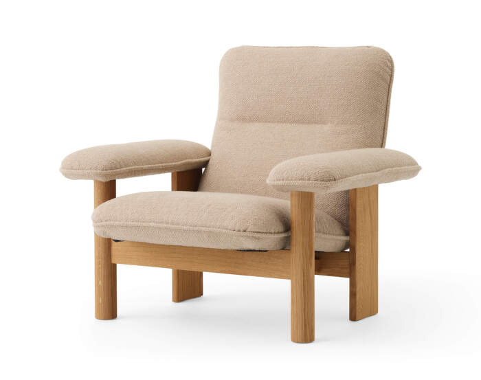 Křeslo Brasilia Lounge Chair, Bouclé 02/natural oak