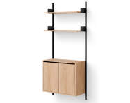 Policová sestava Wall Shelf 1900 Cabinet Tall w. Doors, oak/black