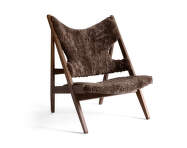 Křeslo Knitting Lounge Chair Sheepskin, dark oak/root