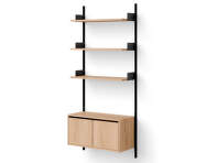 Policová sestava Wall Shelf 1900 Cabinet Low w. Doors, oak/black