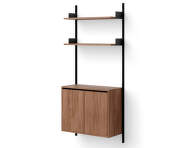 Policová sestava Wall Shelf 1900 Cabinet Tall w. Doors, walnut/black