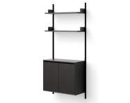 Policová sestava Wall Shelf 1900 Cabinet Tall w. Doors, black ash/black